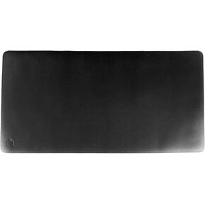 Courtyard Desk Pad by Castle - Leatherette Desk Blotter Office Mat - Durable Waterproof Easy to Clean PU Computer Desk Mat with Non-Slip Base for Home & Office, 36.0" x 17.0", Black with Black Thread