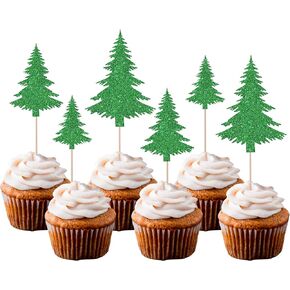 RSSTARXI 36 Pack Christmas Cupcake Topcake Topcake Merry Christmas Cupcake Bicks for Green Monster Christmas موضوع عيد الميلاد العيد عيد ميلاد ديكورات كعكة الحفلات اللوازم