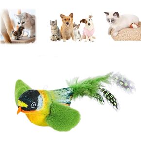 Flappy Chase Cat Toy, Flappy Chase Bird Cat Toy, FlappyChase Interactive Cat Toy, Chirping Bird Cat Toy Flapping Wings, Flying Interactive Simulation Electric Sparrow Shaking Bird