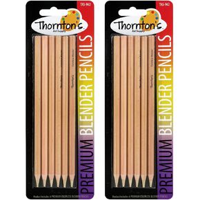Thornton's Art Supply Premium Colorless Blender Pencil 12 Count Wax Based for Drawing Sketching Blending Shading Softening Artwork | Non-Pigmented Pencils