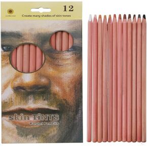 12 Pcs Professional Soft Pastel Pencils Skin Tints Colored Pencil for Portraits Sketching Shading Skin Tone Drawing Pencils for Artists & Beginners
