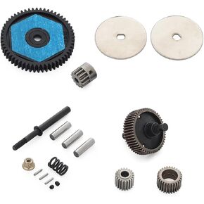 32P SCX10 II Transmission Gears Kit, Metal Gearbox Spur and Pinion Gear Set for 1/10 RC Cawler 90046 90047 Wraith SCX10 Upgrades