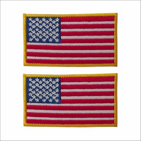 2 Pack American Flag Patch - USA Flag Patch with Hook and Loop for Backpacks Caps Hats Jackets Pants - Military Army Uniform Emblems - Size 2x3.5 Inches (Large Version)