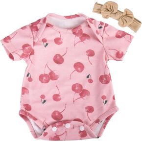 Aori Lifelike Baby Dolls Clothes 20 Inch Pink Cherry Clothing Set for 17-20 in Realistic Baby Doll