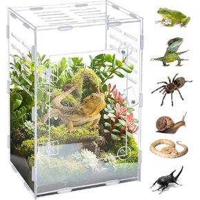 7.9 x 6 x 12 Inch Reptile Terrarium Breeding Tank Acrylic Transparent Reptile Box for Chameleon Tarantulas Turtles Snails Beetles Jumping Spiders Crickets Snake Reptiles Insects