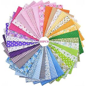 35pcs 9.8 "× 9.8" مربعات القطن القطن لحف اللوازم اللوازم اللوازم ذات التصميم متعدد الألوان طباعة من أجل DIY (أحمر/أصفر/أخضر/أزرق/وردي/أرجواني/رمادي/أسود)