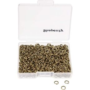 Shapenty 1000PCS Bronze Iron Open Jump Rings Connectors Bulk for DIY Craft Earring Necklace Bracelet Pendant Choker Jewelry Making Findings and Key Ring Chain Accessories (Bronze, 4mm)