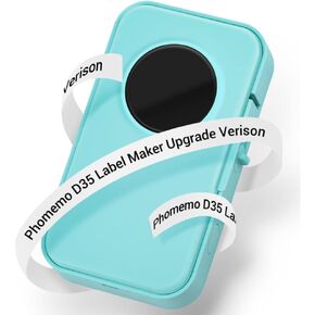 Phomemo D35 Label Maker, Support Pre-Cut/Continuous Paper,for Organized,Gift 2025 Upgrade Version-Cyan