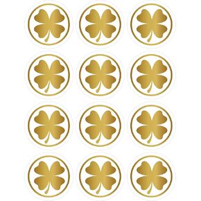 Lucleag 360 PCS St. Patrick's Day Shamrock Envelope Stickers, Clear Glitter Gold Shamrock Clover Stickers for St. Patrick's Day Envelopes Seals Gift Card Present Party Supplies, 1.5 Inch