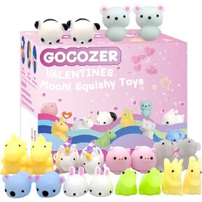 30 حزمة بطاقات عيد الحب مع ألعاب Mochi Squishy ، Mini Kawaii Leaff Rights Toys Squishy Toys for Kids ، جوائز الفصول الدراسية في عيد الحب ، عيد الحب هدايا Exchange