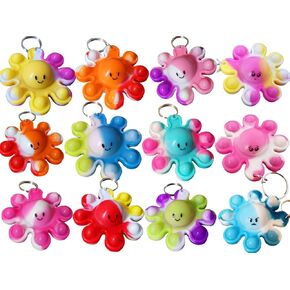 30 Packs Bulk Octopus Backpack Keychain Mini pop Fidget for Students Gifts and Octopus Christmas Party Favors,Students Bubble Prize