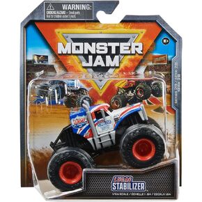 Monster Jam, Official Lucas Stabilizer Monster Truck, Die-Cast Vehicle, 1:64 Scale, Kids Toys for Boys Ages 3 and up