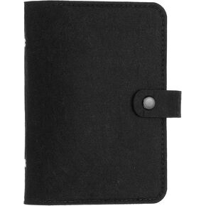 PATIKIL A5 Binder Binder ، 6 حلقة شعرت بغطاء الورقة فضفاضة غلاف القابل لإعادة تعبئة رابط الدائري مع جيب لورقة الحشو الميزانية موثق مجلة الملحقات ، الأسود
