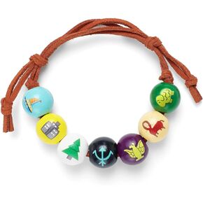 Camp Half Blood Annabeth Inspired Necklace Percy Jackson Annabeth Chase Leather Cord Colorful Painted Wooden Bead Demigod Trident Olympian Necklace ﻿