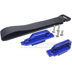 حامل البطارية من سبيكة الألومنيوم طول حبل التثبيت لأسفل ل traxxas 1/10 4WD Slash LCG هيكل - الأزرق