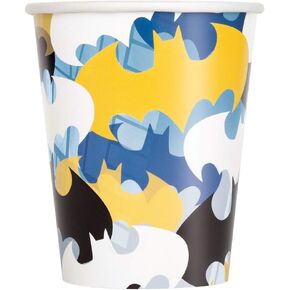 Unique Batman Multicolor Paper Cups - 9 oz (Pack of 8) - Fun and Durable Cups for Themed Parties & Birthdays