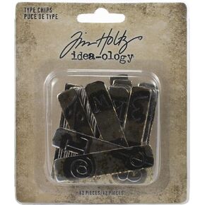 Tim Holtz - Advantus TYPE CHIPS IDEA-OLOG 42/PKG, Thought Tokens