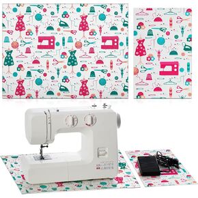 2 Pcs Vintage Print Sewing Machine Muffling Mat for Table Pedal Machine Mat Reduce Vibrations Noise No Slip Sewing Accessories for Quilting Embroidery