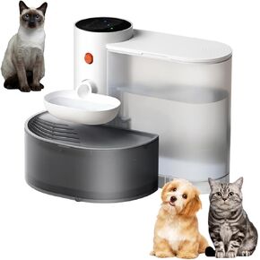 105oz/3L Smart Pet Water Fountain, Innovative Automatic Water Dispenser for Cats and Dogs, Large Capacity Wireless Cat Water Fountain, Rechargeable Pet Gravity Water Dispenser, Multiple Pets (White)