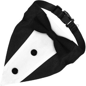 الكلب الرسمي Tuxedo الكلب الزفاف باندانا طوق الدعوى مع ربطة عنق المشاركة عيد ميلاد tuxedo القابلة للتعديل الكلب Tux أزياء عيد ميلاد المشاركة الرسمية للحيوانات الأليفة الصغيرة المتوسطة كبيرة