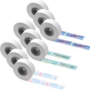Phomemo D30 9 Roll Adhesive Nebula/Galaxy Series Pattern Paper 1/2" X 1 1/2" (12mm X 40mm) 160 Labels/Roll, for Home Office School Organization,Gift for Decoration