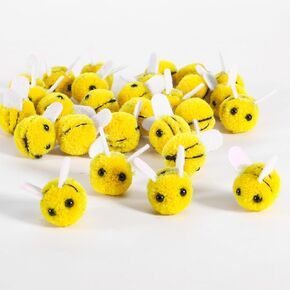 WealthRoll 28 Pcs Felt Bees for Crafts, Cute Bee Craft Supplies Felt Bees for Tiered Tray Decoration Party Favors DIY Craft Jewelry Accessory