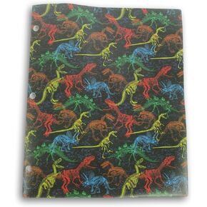 Two Pocket Portfolio Folder - 9.5 x 11.5 Inches (Sketch Dinosaur)