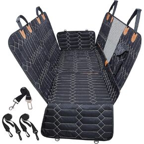 Dog Car Seat Cover for Back Seat Bench Seat Cover Waterproof Dog Car Hammock 6-in-1 Pet Seat Cover with Mesh Window Back Seat Pet Cover Protector for Cars Trucks SUVs