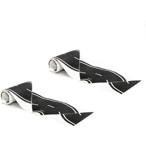 PlayTape Road Tape Curves for Toy Cars - Sticks to Flat Surfaces; No Residue; 2 Rolls of 36 Curves, 4 in. Wide