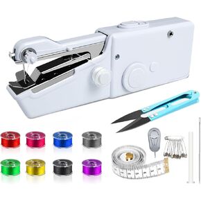 Handheld Sewing Machine,Hand Sewing Machine for Beginners,Battery and USB Operated Mini Sewing Machines,Portable Sewing Machines for Various Fabrics, Sewing Kit for Fabric Clothing Kids Pet Clothes