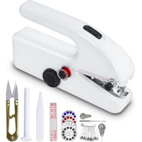 Handheld Sewing Machine for Beginners, Mini Sewing Machine with Two Gear for Quick Stitch, Portable Sewing Machine for Various Fabrics, Suitable for DIY, Home, Travel
