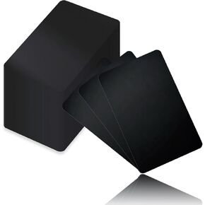 100 Pcs Metal Business Card Blanks, Aluminum Printable Custom Business Card for Personalized Business Name Cards, Mini Blank Laser Engraving Card for Desk Business Card Number Tag Metal Cards(Black)