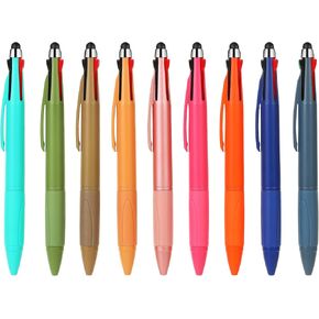 Multicolor Pen in One Multi Color Pen with Stylus Tip 4 Color Pen Nurse Accessories for Work Stylus Pens for Touch Screens 1.0mm Ballpoint Pen (9)