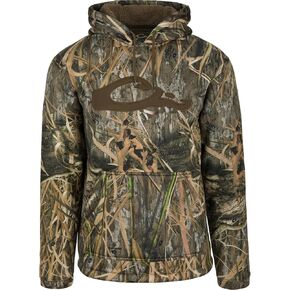 سترة Drake Waterfowl الرجالية LST كاتم الصوت للصيد دافئة مضادة للوبر مع ملمس ناعم من الصوف الممشط الداخلي وحقيبة الكنغر، خشب أخضر، مقاس XX-Large in Kuwait