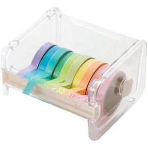 قاطع موزع الشريط Washi ، منظم حامل شريط لفة ، شريط سطح مكتب سطح المكتب DIY لفة لفة تخزين حامل ، قطع الشريط