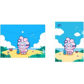 Kpop Unmasked Mang and his Friends Official Merchandise- A4 Size File Folder and Pocket Folder Combo + Kpop Photocards Included (3. Cooky)