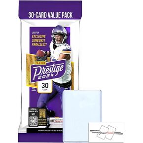 2024 Panini Prestige Football NFL Jumbo Value Pack with 30 Trading Cards + 1 Toploader + STREETCARDS Magnet!