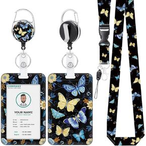 VOCHIC Lanyards for Id Badges, St Patricks Day Badge Holder with Retractable Reel Clip, Gnomes Card Name Tag Lanyard Vertical ID Card Protector Case for Women Nurse Nursing Doctor Teacher Student Kids