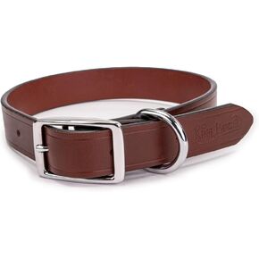 King Buck Leather Dog Collar with D Ring, Leather, Small