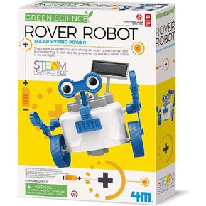 4M: Green Science: Rover Robot - DIY Robotics Assembly Kit, Solar & Battery Hybrid Power Rolling, STEM Building, Physics Toy Activity Set, Kids Age 5+