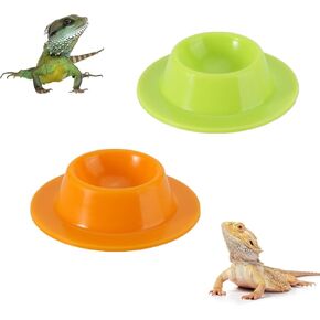 2 PCS Gecko Calcium Dish Professional Gecko Food Cups Reptile Water Bowl Reptile Food and Water Dish for Reptile Accessories