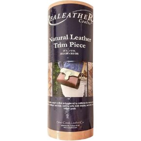 Realeather 12 x 24 Trim Piece, Natural Veg, 7-8 oz Craft, 12" x 24", Tan