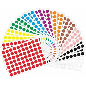 Hybsk 1400pcs Color Coding Dot Labels 10mm 20 Sheets Assorted Colors Round Coding Dot Stickers for Envelopes Paper Scrapbook -10 colors (10 colors)
