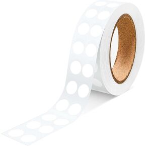 0.25 Inch Round Permanent Adhesive Color-Code Dot Stickers,White Small Dots Label,Pack of 1000 in Dispenser Box