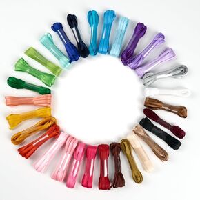 Satin Ribbon 1/8 Inch Assorted 30 Colors x 5 Yards Craft Satin Ribbon for Gift Wrapping Colorful Silk Ribbon for Hair Bows, Flower Bouquet, Wedding Decoration,Gift Wrapping, 150 Yards Total