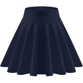 Girls Skirt School Uniform Skirts for Girls Casual Mini Flare Plain Pleated Stretch Waist Skater Skirt White-Size12-13Y