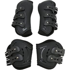 Horse Leg Protector Shock Absorption Breathable Open Front Tendon Boots for Jumping Show Riding (Medium)