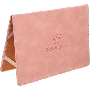 Birth Certificate Cover Document Organizer Pink Medical Card Holder Diploma Holder Social Security Card Protector Document Covers Crown Skin Insurance Card