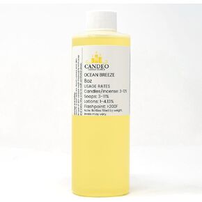 Ocean Breeze Hurse Oil (8 أوقية زجاجة) | صنع الشموع ، صنع الصابون ، بخاخات الغرفة ، قنابل الحمام ، المستحضر ، معطرات السيارات ، ذوبان الشمع | Candeo Candle Supply | فثالات حرة ودعوة 65 متوافقة