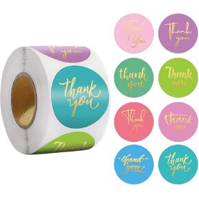 500Pcs Thank You Stickers 8 Designs 1 Inch Gold Foil Thank You Stickers for Packaging Thank You Stickers for Small Business Thank You Label Stickers Self-Adhesive Labels for Envelopes,Gift Wrap, Craft